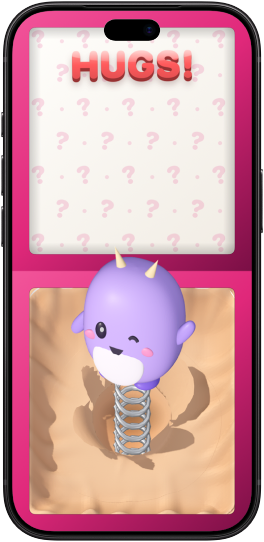 The same critter on its spring, out of the box on an iPhone